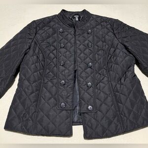 Jones New York Black Quilted Jacket. Sz M